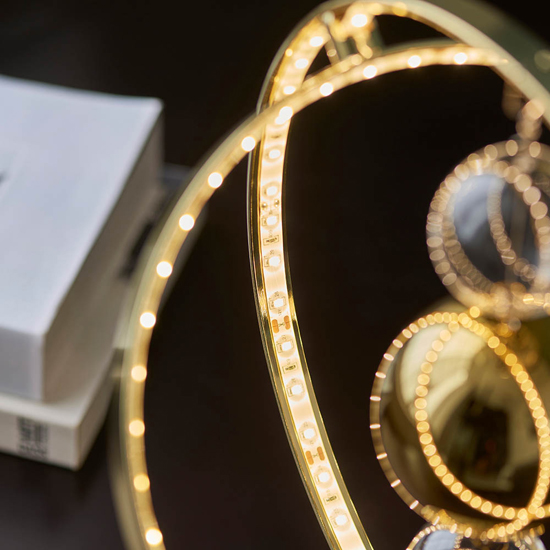Marion Clear Glass Suspended Spheres Table Lamp In Gold_6