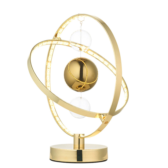 Marion Clear Glass Suspended Spheres Table Lamp In Gold_7
