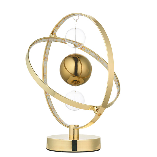 Marion Clear Glass Suspended Spheres Table Lamp In Gold_8
