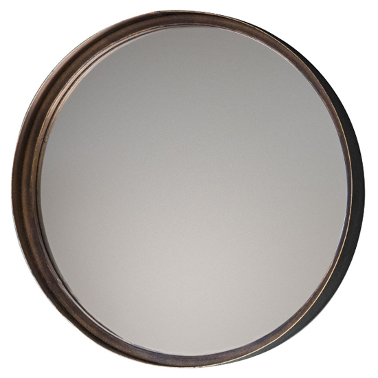 Marion Medium Round Wall Bedroom Mirror In Bronze Frame_2