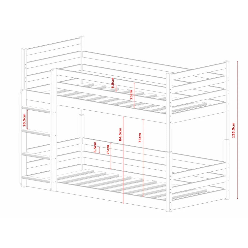 Marion Wooden Bunk Bed With Bonnell Mattress In White