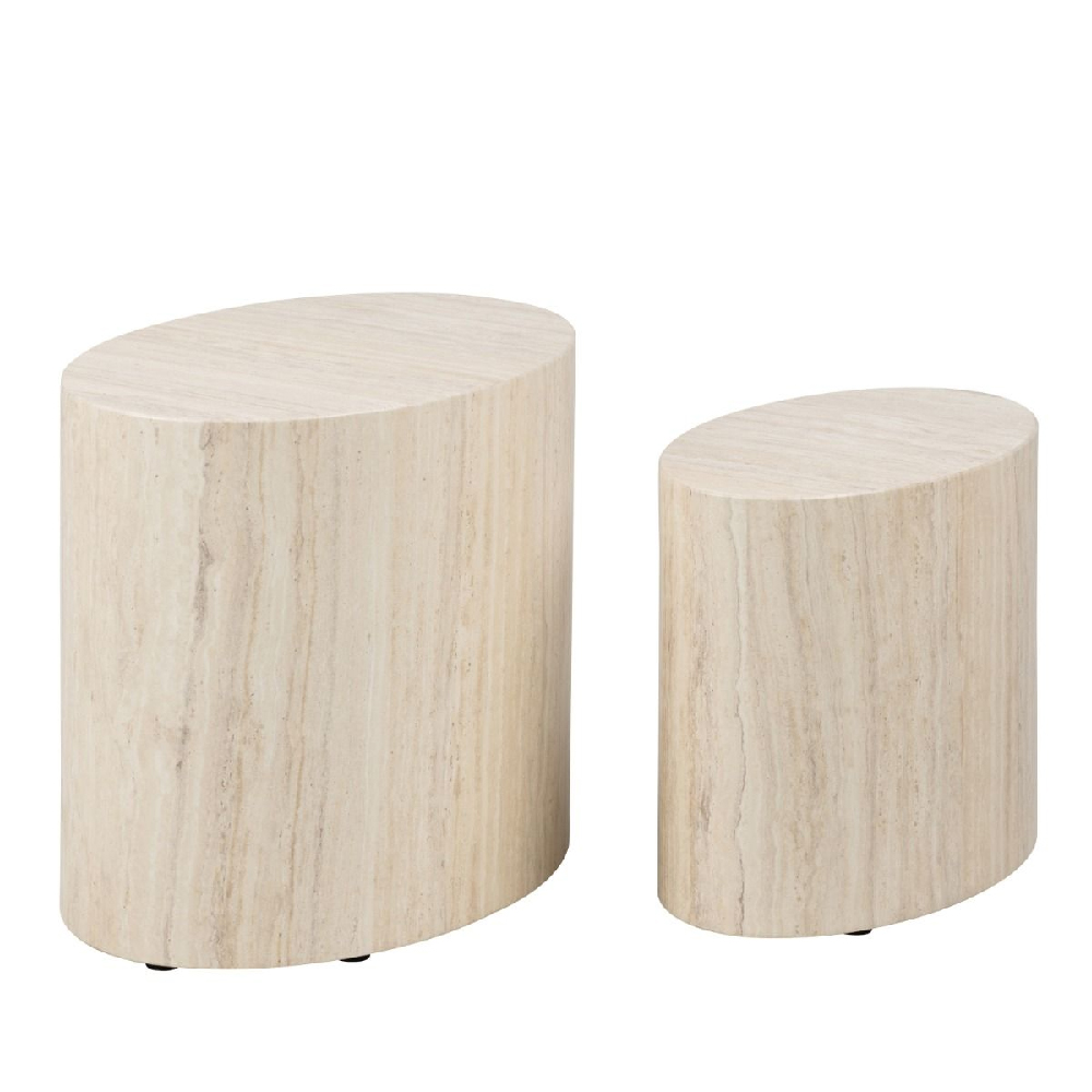 Marion Wooden Nesting Coffee Tables Oval In Light Oak