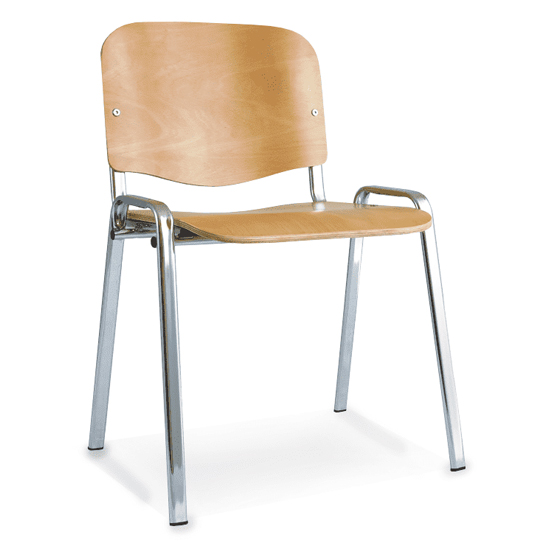 Read more about Marisa beech wooden office chair in chrome frame without arms