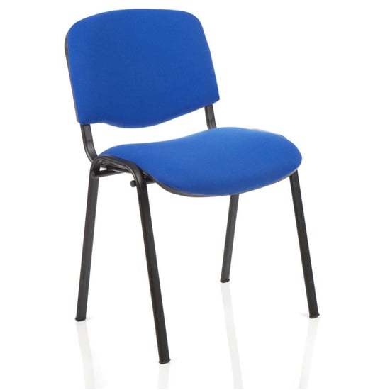 Marisa Blue Fabric Office Chair In Black Frame Without Arms