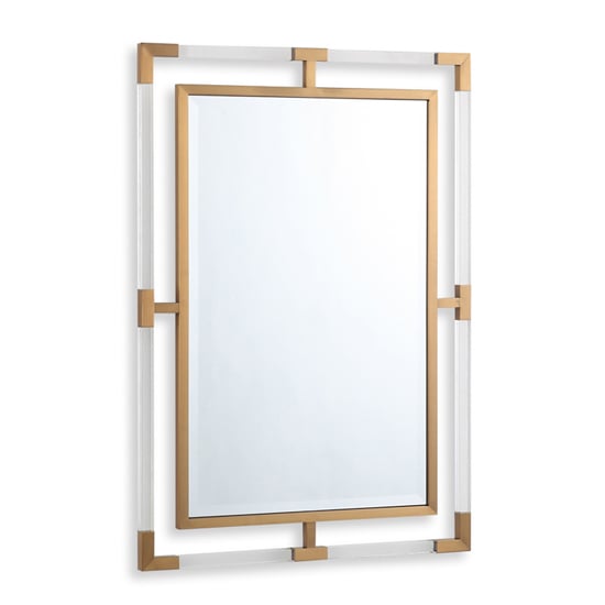 Photo of Marisa rectangular wall mirror in gold wooden frame