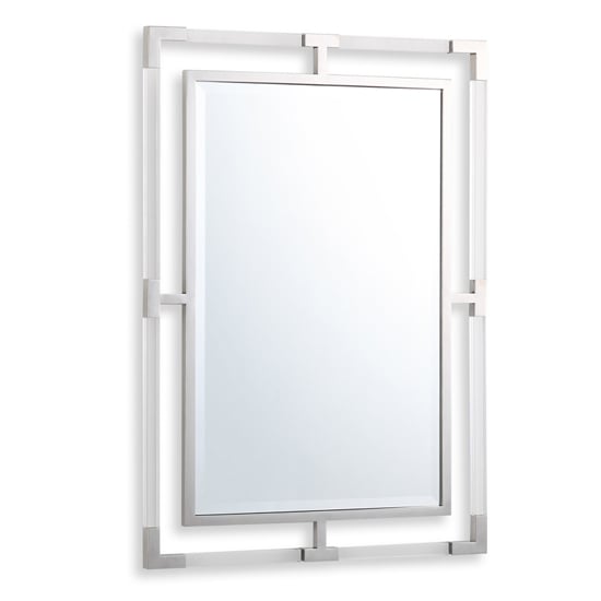 Product photograph of Marisa Rectangular Wall Mirror In Silver Wooden Frame from Furniture in Fashion