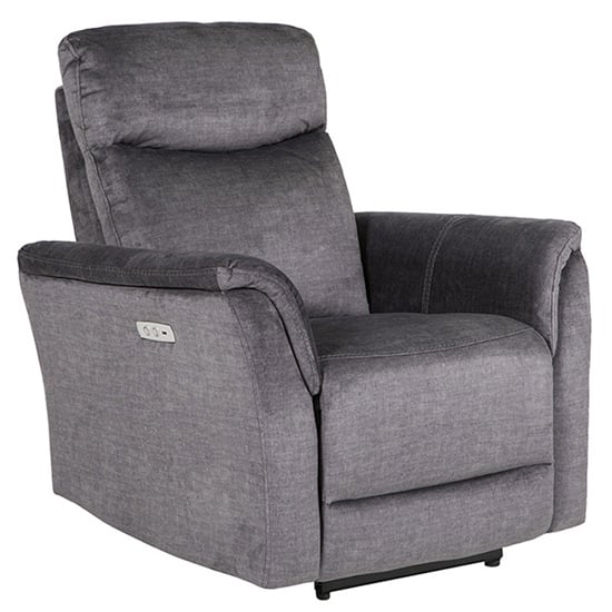 Product photograph of Maritime Electric Recliner Fabric 1 Seater Sofa In Graphite from Furniture in Fashion
