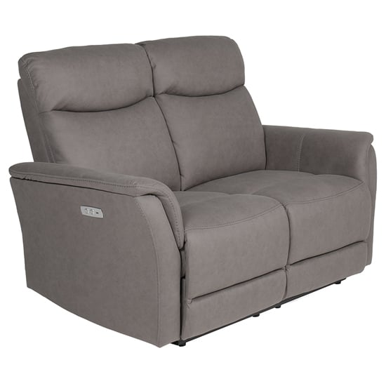 Product photograph of Maritime Electric Recliner Fabric 2 Seater Sofa In Grey from Furniture in Fashion