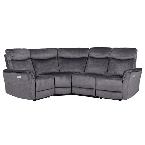 Photo of Maritime electric recliner fabric corner sofa in graphite