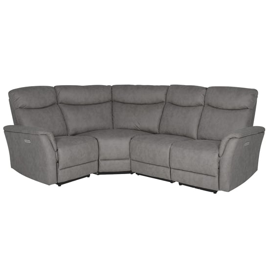 Product photograph of Maritime Electric Recliner Fabric Corner Sofa In Grey from Furniture in Fashion