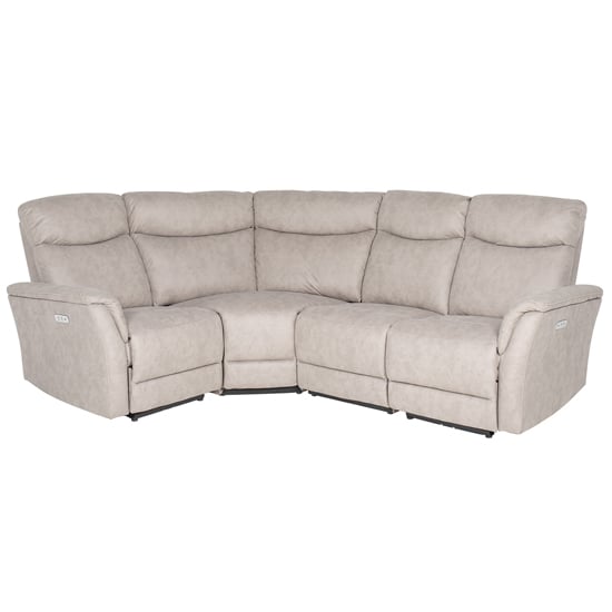 Product photograph of Maritime Electric Recliner Fabric Corner Sofa In Taupe from Furniture in Fashion