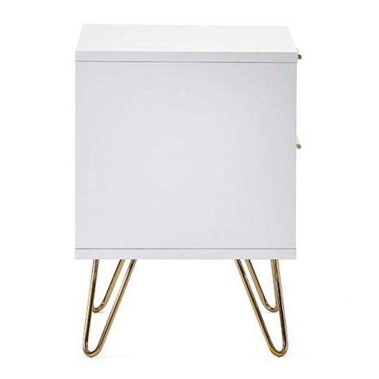 Marius Wooden Bedside With 2 Drawers In Matt White Furniture