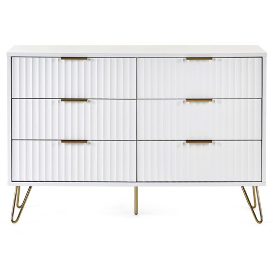 Marius Wooden Chest Of 6 Drawers In Matt White
