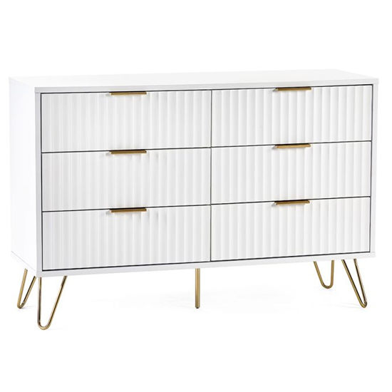 Marius Wooden Chest Of 6 Drawers In Matt White