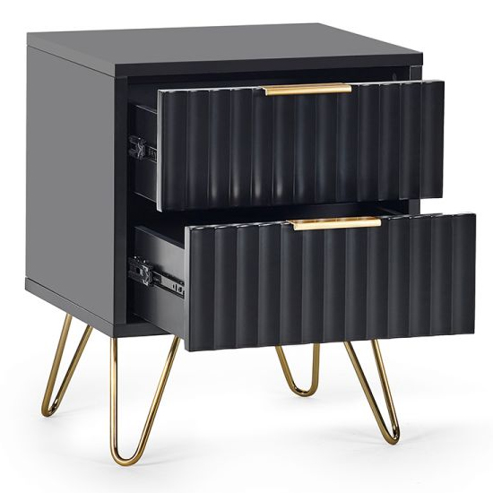 Marius Wooden Lamp Table With 2 Drawers In Matt Black_4
