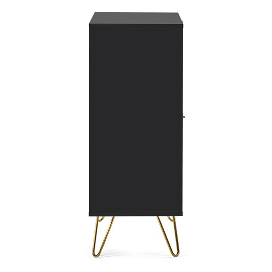 Marius Wooden Sideboard With 2 Doors 2 Drawers In Matt Black