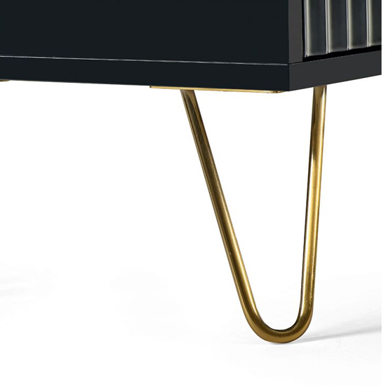 Marius Wooden TV Stand With 2 Doors In Matt Black