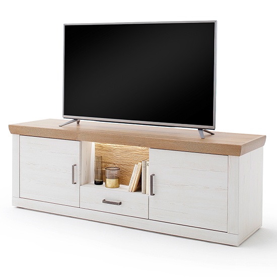 Marka Large TV Stand In Pinie Aurelio With 2 Doors And LED_2