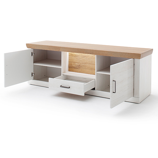 Marka Large TV Stand In Pinie Aurelio With 2 Doors And LED_4