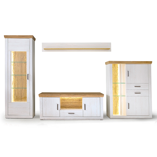 Marka Living Room Furniture Set 1 In Pinie Aurelio With LED_3