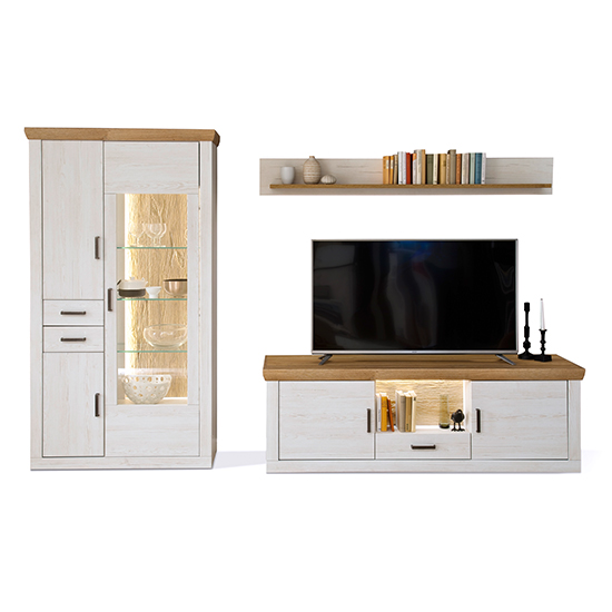 Marka Living Room Furniture Set 2 In Pinie Aurelio With LED_2