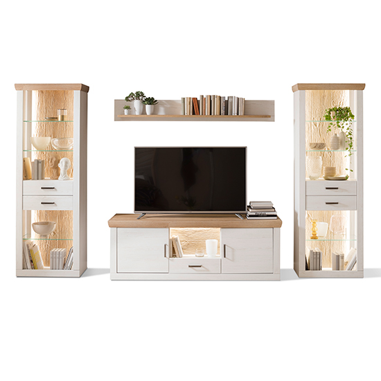 Marka Living Room Furniture Set 3 In Pinie Aurelio With LED_2