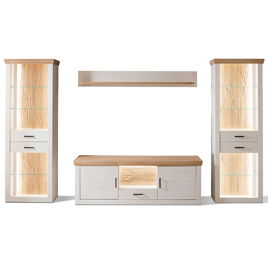 Marka Living Room Furniture Set 3 In Pinie Aurelio With LED_3