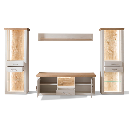 Marka Living Room Furniture Set 3 In Pinie Aurelio With LED_4