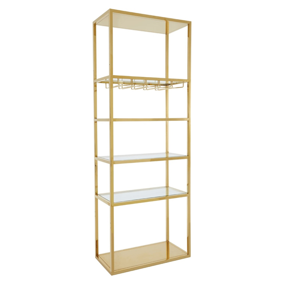 Gold Glass Shelf Unit Faiza Shelf Unit Black Gold Metal 3 Tier Home