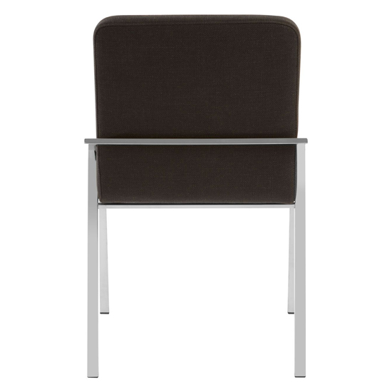 Markeb Black Fabric Dining Chairs With Silver Frame In A Pair