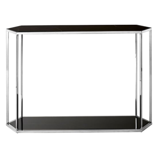 Markeb Black Marble Console Table With Silver Steel Frame_2