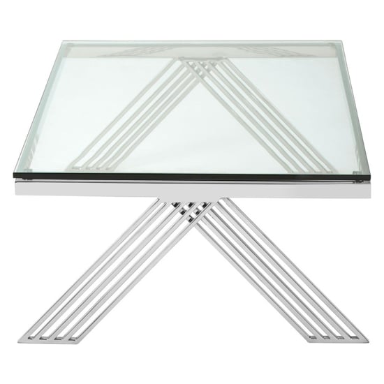 Markeb Clear Glass Top Coffee Table With Silver Steel Frame