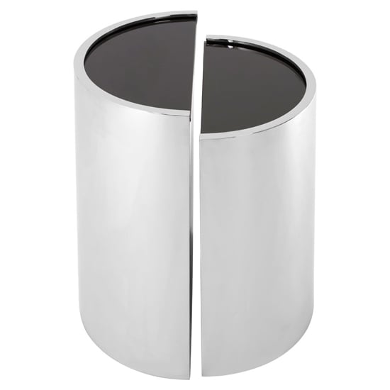 Photo of Markeb glass top set of 2 end tables with silver steel frame