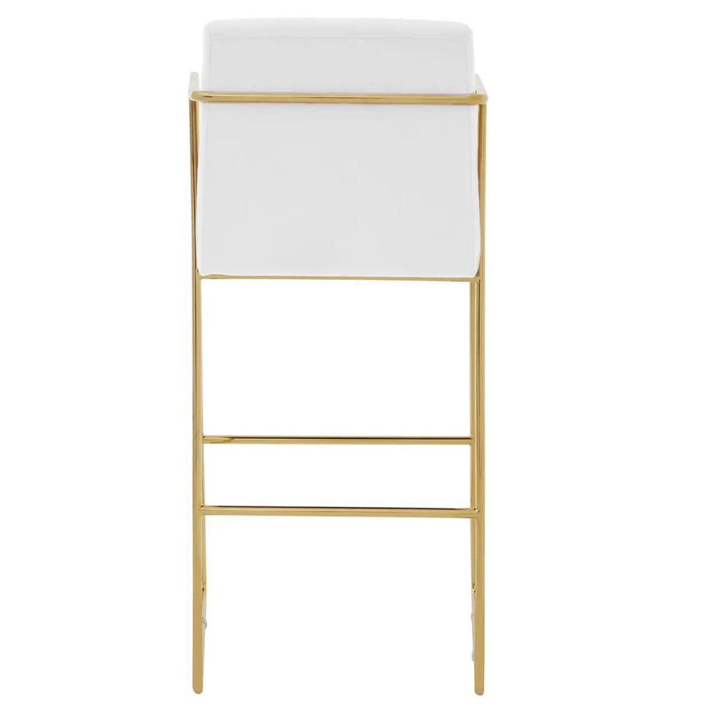 Markeb Mink Velvet Bar Stool With Gold Steel Frame In A Pair