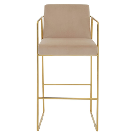 Markeb Mink Velvet Bar Stool With Gold Steel Frame In A Pair_3
