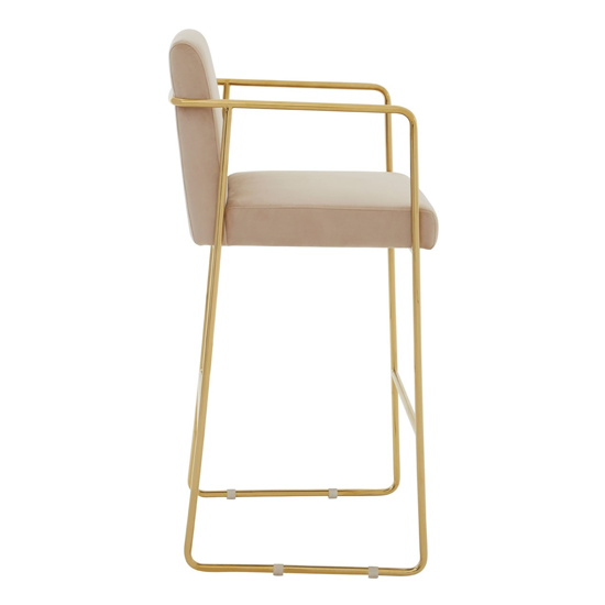 Markeb Mink Velvet Bar Stool With Gold Steel Frame In A Pair_4
