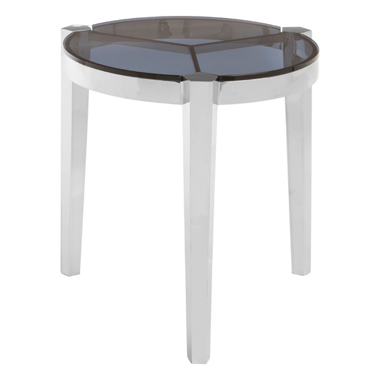 Markeb Smoky Grey Glass End Table With Silver Steel Frame_3