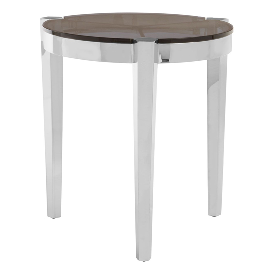 Markeb Smoky Grey Glass End Table With Silver Steel Frame_4