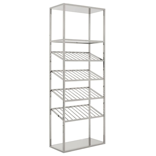 Product photograph of Markeb Stainless Steel Bar Shelving Unit In Silver from Furniture in Fashion
