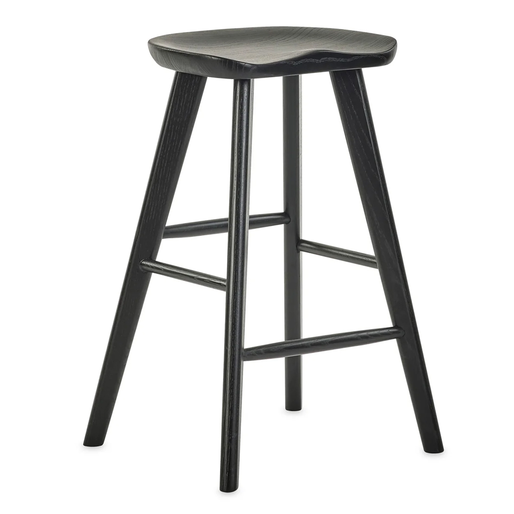 Markham Black Wooden Bar Stools - Pair