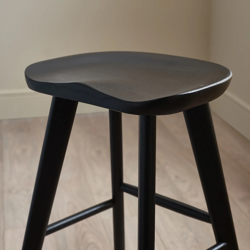 Markham Black Wooden Bar Stools - Pair