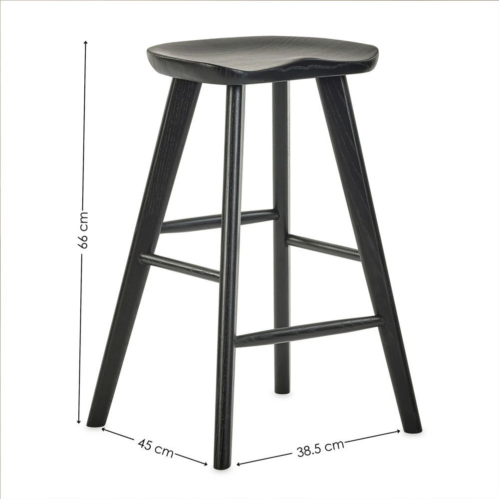 Markham Black Wooden Bar Stools - Pair