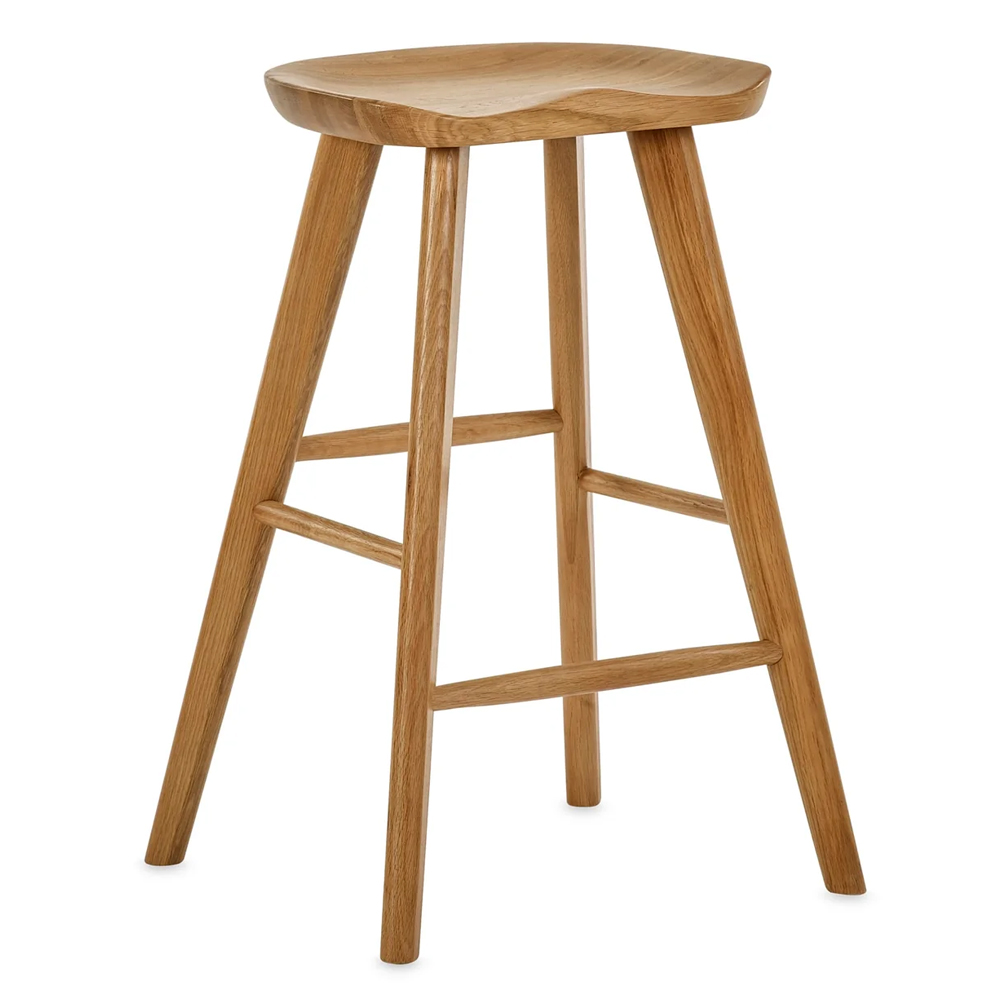 Markham Natural Wooden Bar Stools - Pair