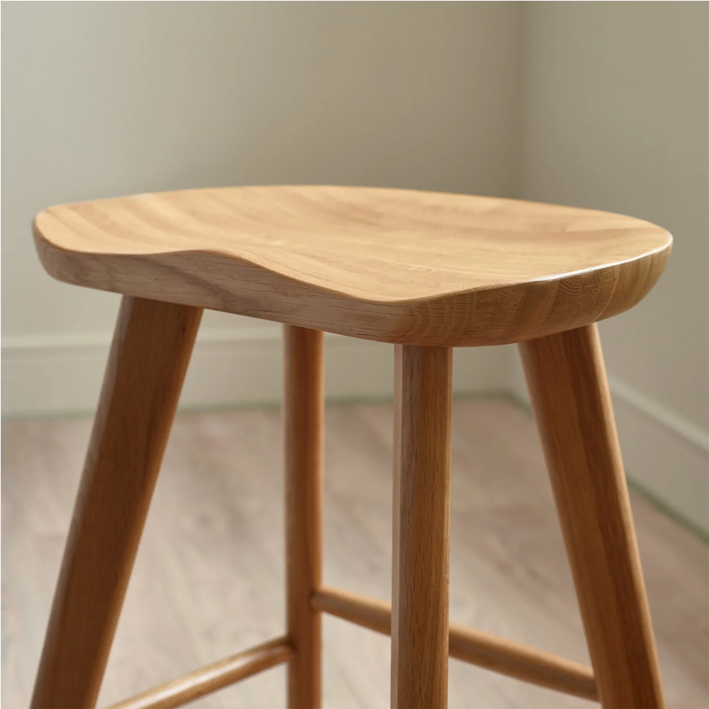 Markham Natural Wooden Bar Stools - Pair