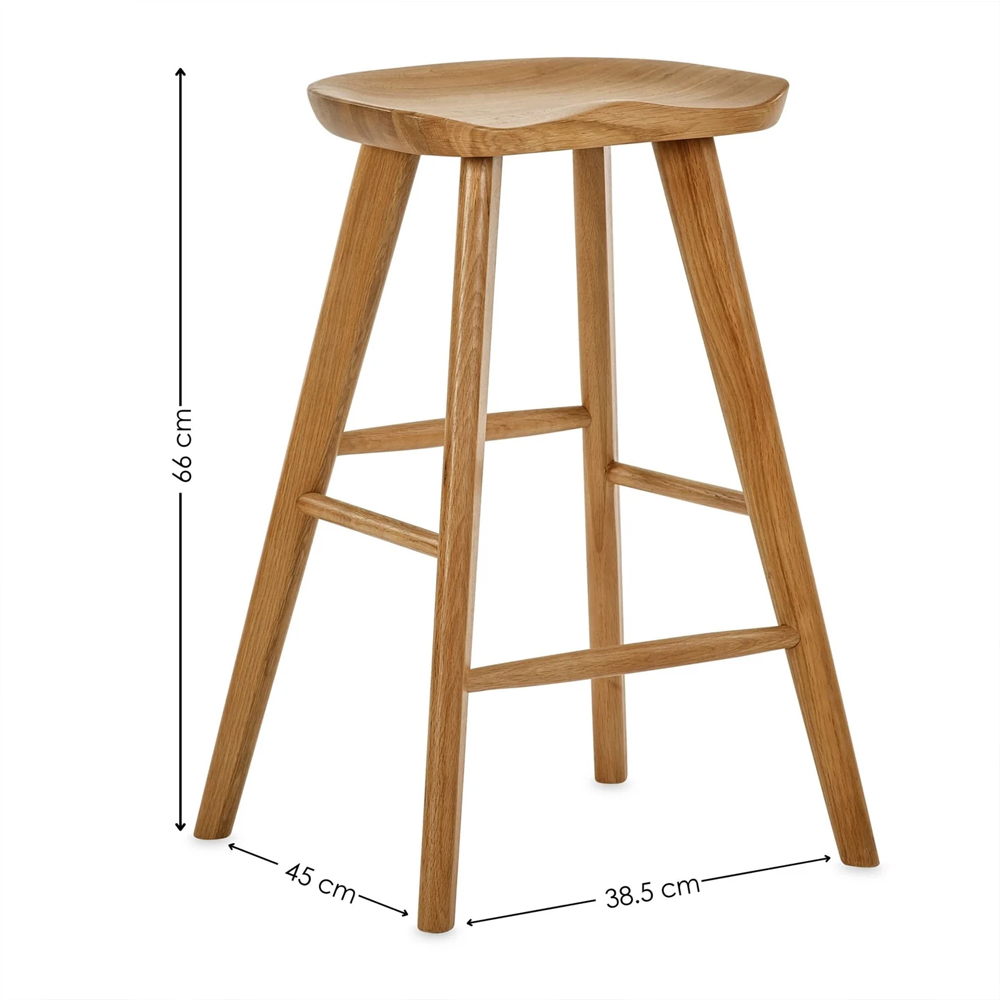 Markham Natural Wooden Bar Stools - Pair