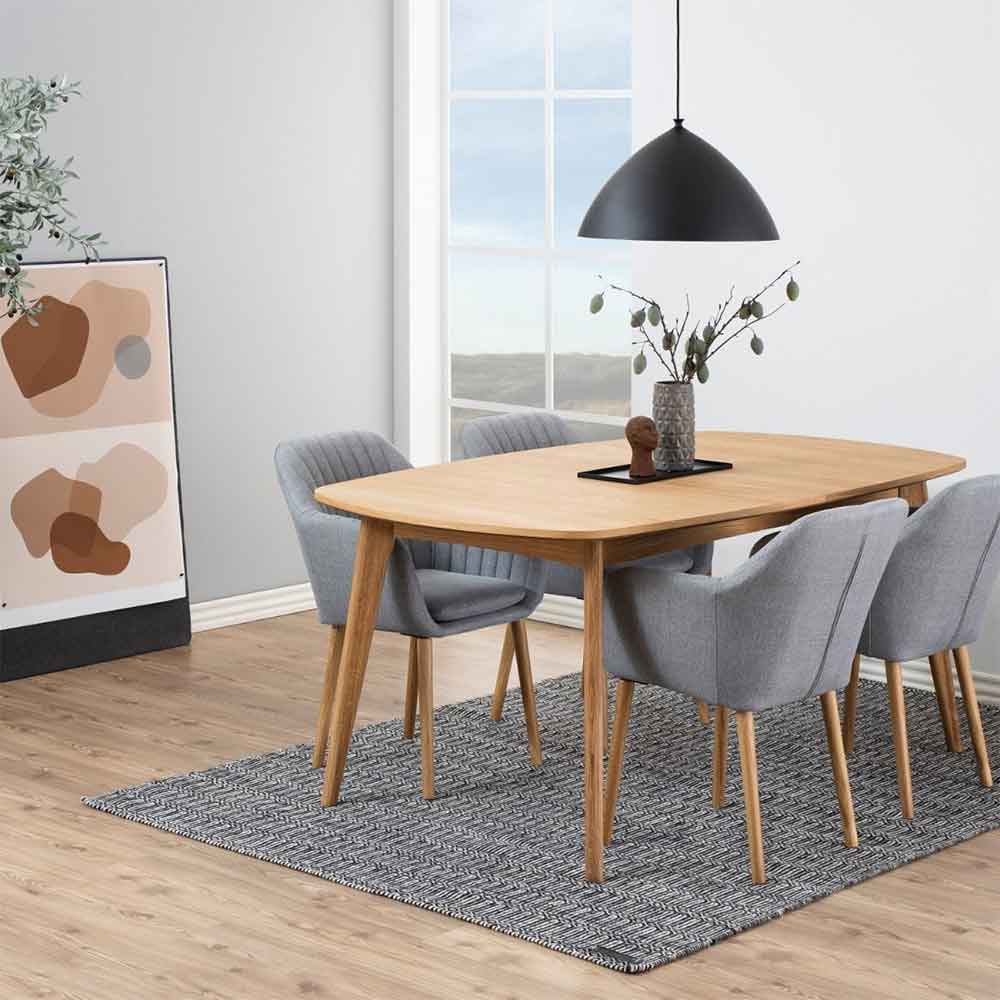Markham Wooden Extending Dining Table - Oak