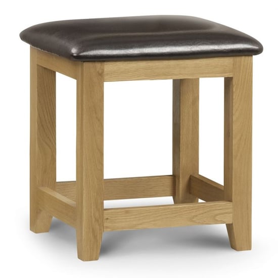 Product photograph of Mabli Dressing Table Stool With Waxed Oak Legs from Furniture in Fashion