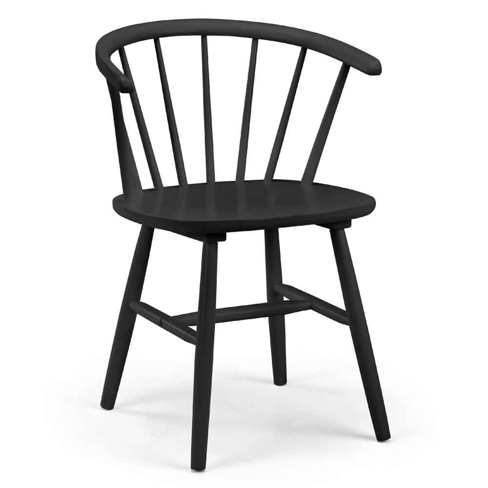 Marleno Black Wooden Dining Chairs in Pair