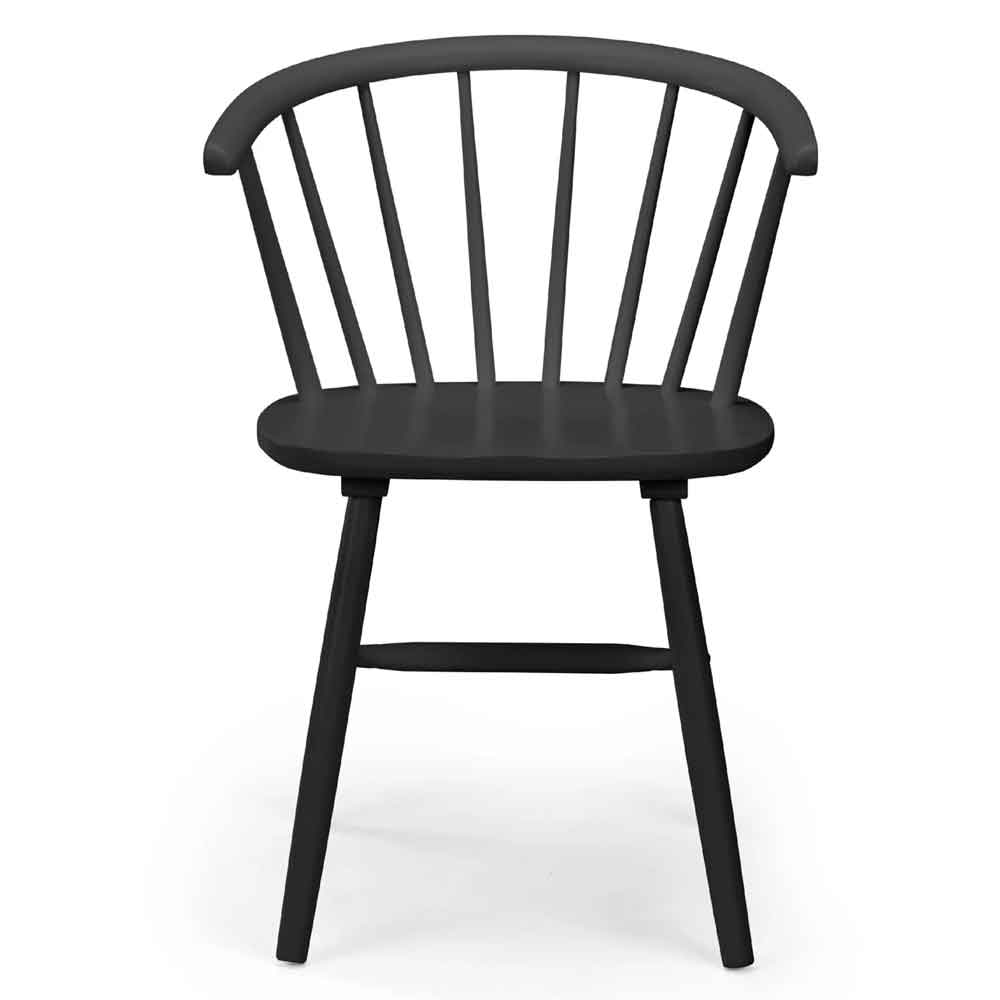 Marleno Black Wooden Dining Chairs in Pair