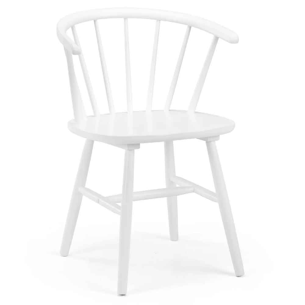 Marleno White Wooden Dining Chairs in Pair